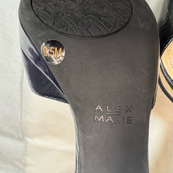 Alex Marie Navy Patent Leather 4 inch Heels - Picture 9 of 12